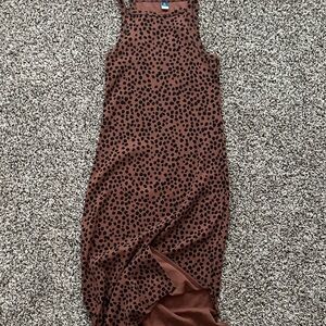 Old Navy Brown Spot-Print Sleeveless Maxi Dress